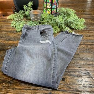 Frayed Hem Black Jeans Stretch Boho 14 Skinny Spandex Cotton Cute Distressed